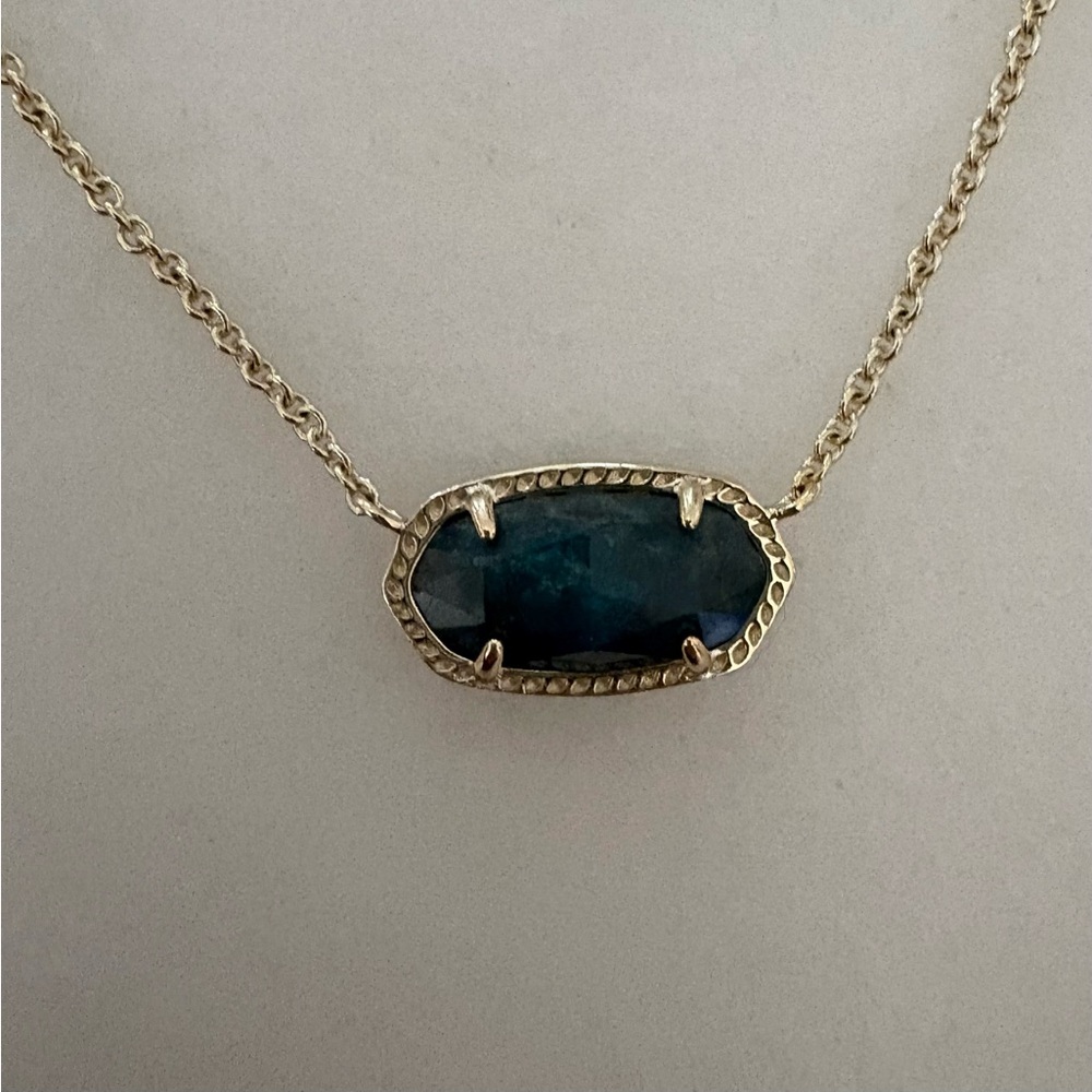 Kendra Scott necklace - sliver chain with blue stone